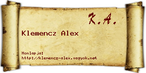 Klemencz Alex névjegykártya